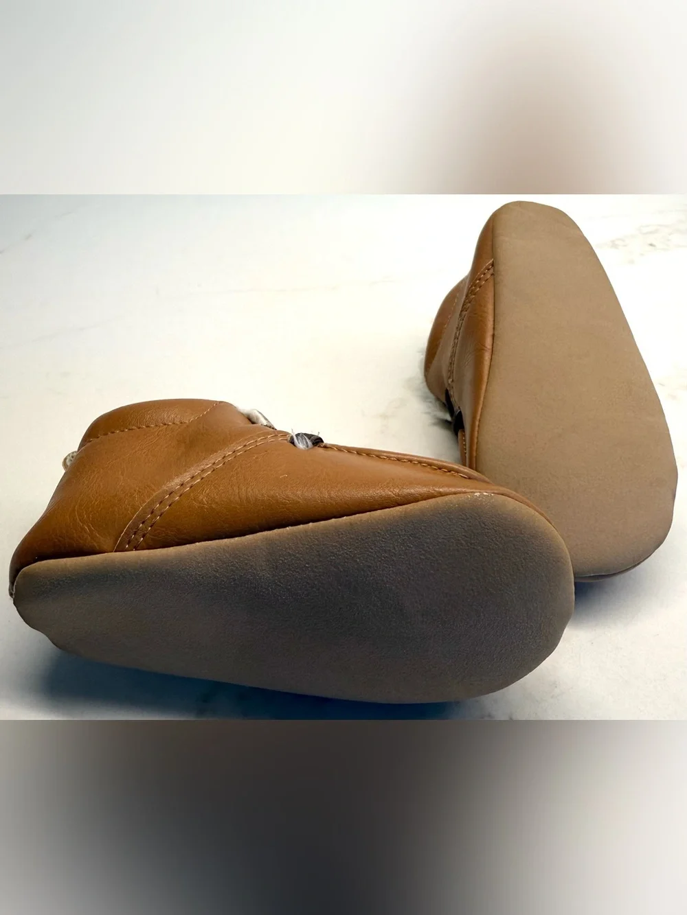 Baby B’gosh Brown Faux Fur Lined Moccasin Shoes 9-12M